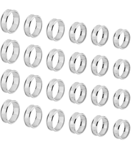 SUNNYCLUE C-Form Armreif Rohlinge Aus Edelstahl – 2 Stück Für DIY Schmuck, Ovale Rillen