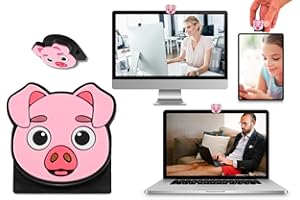 hidemonkeys (1 Stück Webcam Abdeckung, Laptop Kamera Abdeckung, Webcam Cover, Smiley Camera Cover für Laptop, Emoticon Privacy Cover, Notebook und Tablet im 3D Emoji Design Pink (Pig Face)