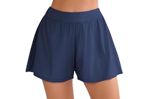Halcurt Badeshorts Damen Badehose Schnell Trocknende Boardshorts Bauchkontrolle Schwimmshorts S-XXL
