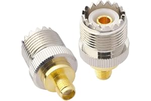 Boobrie Adaptateur SMA Femelle à UHF Femelle SO239 Adaptateur SMA à SO239 UHF Femelle pour Prise PL259 Baofeng Uv-5R Radio Bidirectionnelle Radio Amateur Talkie Walkie Amateur Paquet de 2