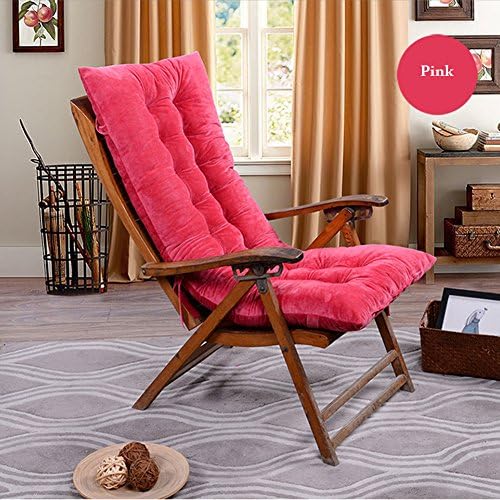 High Back Chaise Lounge Cushion Non-Slip Rocking Chair Cushion Outdoor Mattress HL 120*50 N for Garden Sun Lounger Recliner Indoor Veranda (Pink)