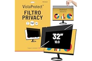 VistaProtect – Filtro Privacy Premium & Filtro Anti Luce Blu. Pellicola di Protezione per Monitor e Schermo di Computer PC (32" Pollici - 16:9)