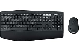 ‎LOGITECH Logitech MK850 Bezprzewodowa klawiatura i mysz Multi-Device Combo, 2,4 GHz + Bluetooth, zakrzywiona klawiatura, 12 programowalnych klawiszy, 3-letnia żywotność baterii, PC/Mac, QWERTY US Intl - Czarny