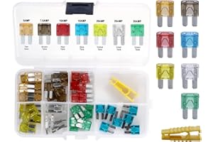 ACBungji Upgraded Micro II 2 Blade Fuse Kit Assortment 5A 7.5A 10A 15A 20A 25A 30A ATO ATC 50 Pieces for SUV Truck RV