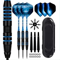 Fléchettes Professionnelles 22g Avec Pointe Métal - Lot De 3 Fléchettes Complètes En Aluminium + Ailettes Supplémentaires - 8