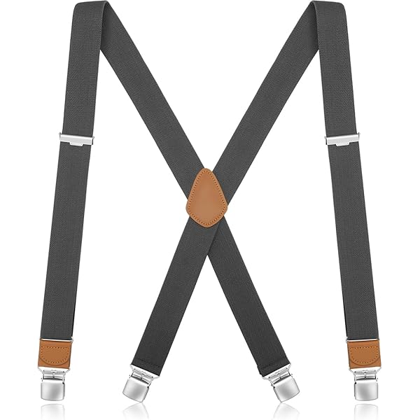 Bretelle Uomo GOUNNU Elastiche - Larghe 3.5cm, Con Clip Forti, Design A X, Taglia Unica - Foto 3