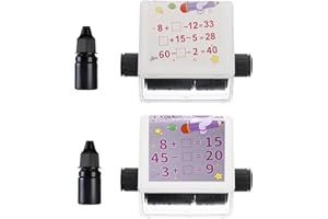 VMINOG PUCIO Lot De 2 Tampons éDucatifs NuméRiques Addition De Subtraction Division Roller Stamp Within 100 Reusable Calculation Math Educational Toy Stamp For Math Practice