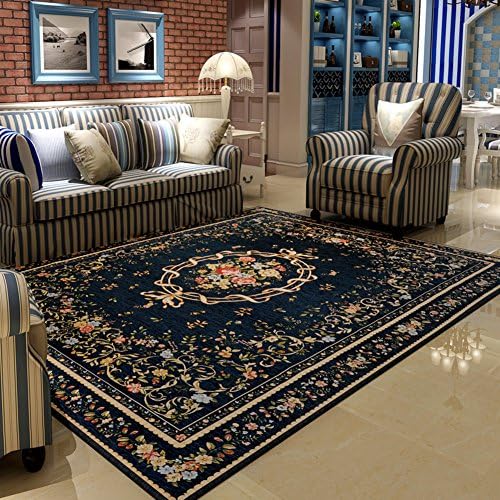 Mediterranean pastoral style carpet/cloth chenille carpet/bedroom living room coffee table carpet-blue 160x230cm(63x91inch)