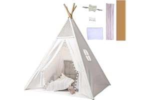 Baketron Kindertipi Spielzelt Tipi Zelt für Kinder Kinderzimmer Deko Kinderzelt Für Drinnen Spielzelt Indoor Spielgeräte Spielzimmer Wigwam Faltbares Spielhaus