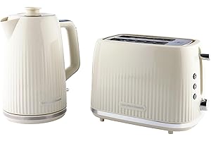 Hamilton Beach Kettle and Toaster Set, Miami, Electric Kettle 1.7L, Wide Slot Toaster 2 Slice, Boil Dry Protection, 7 Variable Browning Levels, Sand - HBMIAS