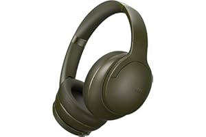 DOQAUS Auriculares Inalámbricos Bluetooth V5.3, 90 Hrs de Reproducción Auriculares Inalambricos Diadema con 3 Modos EQ, HiFi Estéreo,Auriculares Cascos con Micrófono para Móviles/TV/PC-Ejército Verde