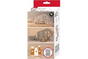 Rayher Silikon Gießform Krippe, 2teilige Form mit 11 Einzelmotiven, zum Ausgießen mit Kreativ-Beton, Schmuck-Beton, Raysin-Gießpulver, Gießharz, Wachs, 36131000, Grau, Box