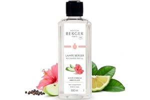 MAISON BERGER - Hibiscus Love Home Fragrance Refill, 1L (33.8 Fluid Ounces) - Catalytic Diffuser Air Purifier - Romantic Rose & Lily of the Valley - 160h Diffusion - French Luxury for Lampe Berger