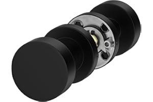 ERGO line Türknauf, Paar runde schwarze Türknöpfe, Türknauf Set, Set mit 2 runden Drehknöpfen, Schwarz Matt