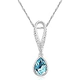 Young & Forever Gift Love Heart Necklaces and Valentine Earrings Jewelry Set for Women Gold Plated/Rose Gold Tone Pink Crystals From Swarovski Jewellery Set for Women Birthstone Jewellery for Girls: 