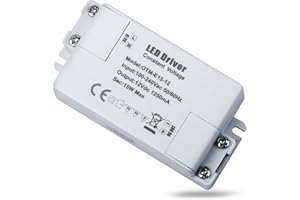 REYLAX Transformator LED 12 V, 15 W, transformator 220 V, 12 V, 1,25 A, AC na DC Zasilacz niskiego napięcia, sterownik LED stałego napięcia, transformator LED do taśm LED, reflektorów wciskanych