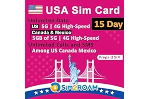 SIM2ROAM USA karta SIM T-Mobile 15 dni przedpłacona karta SIM nieograniczone dane internetowe 4G, połączenia, teksty T-Mobile pokrycie sieci w Stanach Zjednoczonych ogólnoświatowa