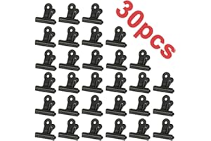 WUZILIN 30 sztuk małych buldogów spinaczy biurowych, wielofunkcyjnych klipsów do zdjęć, biura i kuchni (czarny, 22 mm)