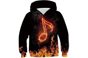 Belovecol Bluza z kapturem dla chłopców i dziewczynek z nadrukiem 3D lekka bluza z kapturem 6-16 lat