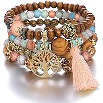 Hanf-Halskette Mit Holzperlen - Verstellbar & Im Tribal-Style