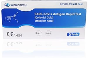 GENERIC 5 Test WizBiotech Autotest Antigenico rapido Sars CoV-2, Corona Virus Antigen Rapid Test Covid-19 Tamponi Nasali (5 Self Test in ogni Scatola) CE1434
