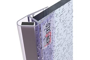 STEIGNER Joint de douche pour paroi en verre, 201cm, vitre 6/7/8mm, joint d’étanchéité magnétique PVC, UKM04, 1 pièce
