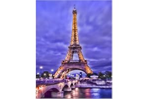 DCIDBEI DIY 5D Square Diamond Painting Carré Carre 40x50 cm Peinture Diamant Grand Format Stickers Peinture Numero Adulte Bricolage Mosaïque Puzzle Diamant Images Broderie Diamant Paysage Tour Eiffel Paris