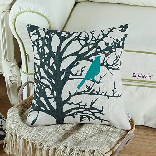 Euphoria Kissenbezüge für 4 Kissen, Vintage Vögel, 45cm x 45cm - 6