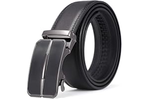 BOSTANTEN Pasek męski, skórzany pasek dla mężczyzn z grzechotką, automatyczne zapięcie, pasek biznesowy, szerokość 35 mm, rozmiar dopasowany