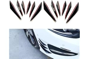 Ygapuzi Universal Spoiler Kit - 12 Pcs Personalisierte Autoslipper mit HalbmondMahonBackstosslipps Auto Deco Aufkleber für Auto SUV LKW (Schwarzes Glanzgesetzt)