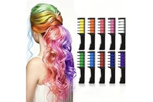H&Q TRADERS H&Q - 10 Pcs Hair Dye Comb Set Temporary Hair Color Chalk Crayon Pens Mascara Design Disposable Hair Coloring Sticks for Kids Adults Party Cosplay DIY Salon Use