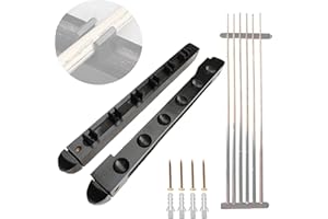 ysister Bois 6 Places Support Billard,Support Queue Billard,Support de Queue de Billard Mural,Mural Bois 6 Places Support Billard avec 4 Vis ,pour L'école, Maisons et Clubs (Noir)