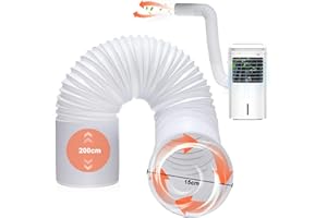 Hukermoon Wąż spustowy do przenośnego klimatyzatora, przedłużana rura odpowietrzająca 2M rura wylotowa PP średnica 15 cm, przenośna rura klimatyzacyjna do systemu wentylacyjnego