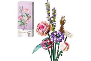 YANGUN Kit de construcción de Ramo de Flores, 547 Piezas Bloques de construcción de colección de Flores, Bloques de Construcción de Ramo, Kit de construcción de Ramos de Flores