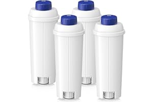 CAEHOMLY DLSC002 Water Filter for DeLonghi Coffee Machine, Water Filter Replacement Compatible with De'Longhi ECAM, Esam, ETAM, BCO, EC Series Coffee Machine (4 Pack)