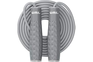 AMAZON BRAND - UMI Umi Weights - Corda per saltare regolabile per adulti, con manici delicati sulla pelle, ideale per fitness e resistenza