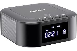 KLIM Lettore CD Stereo Boombox E1 - BASS Boost con Subwoofer - FM Radio con Lettore CD e USB, Bluetooth, AUX - Stereo casa - Filo o Wireless - Batteria ricaricabile, Telecomando