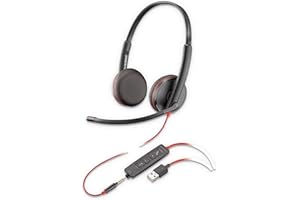 Plantronics Blackwire C3225 USB Stereo Headset, Black