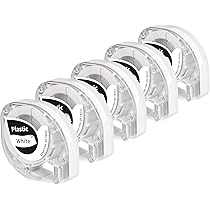 5 x Phomemo P12 en P12-Pro labeltape, origineel, 12 mm x 4 m, zwart op wit, Q5-TB231, waterdicht kunststof, zelfklevend labeltape voor Phomemo P12/P12- Pro/LT12 labelprinter