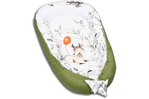 ‎PALULLI Palulli snuggle nest, 2-sided baby nest, cot bumper, travel cot, changing mat, cocoon for baby bed - 100% cotton Oeko Tex 0 Bambi Limited