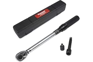 FOURROBBER Torque Wrench1/2-Inch Drive Click 25-220 Nm Dual-Direction Adjustable Torque Wrench Set