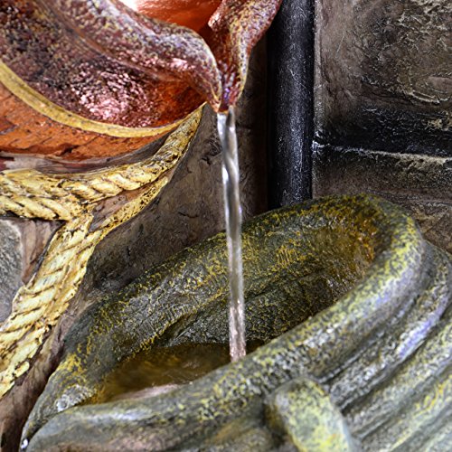 Gartenbrunnen 4 Krüge mit Beleuchtung Polyresinbrunnen - 2