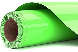 ASOWAY Vinilo Textil Termoadhesivo, Vinilo Textil Verde fluorescente 30.5 X 305CM HTV Rollo de Vinilo Transferencia de Calor, sombreros y otros tejidos,Fácil de cortar y desherbar