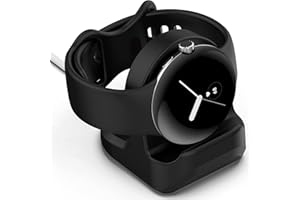 Miimall Silikonowy stojak na ładowarkę kompatybilny z ładowarką Google Pixel Watch, [zarządzanie kablami] [obsługuje tryb szafki nocnej] [antypoślizgowy] podstawka ładująca stojak do zegarka Google