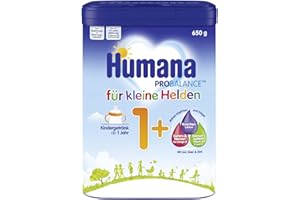 ‎HUMANA Humana Kindergetränk 1+, ab 1 Jahr, Milchpulver für Kindermilch, nährstoffreiche Milch für Kleinkinder, als gelegentliches Milchgetränk oder zur Mahlzeit, 650 g