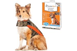 ThunderShirt Polo pour Chien | Veste apaisante recommandée par Les vétérinaires pour Les Feux d'artifice, Le Tonnerre, Les Voyages et la séparation | Taille L, Camouflage