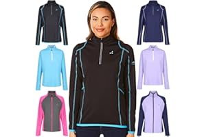 Under Par Women’s Zip Neck Sweater Jumper Breathable Moisture Wicking Ladies Golf Mid Layer Top