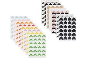SIOJOHAO 15 Blätter 360 Pcs Foto Ecken Montage selbstklebend für DIY Fotoalbum Journal 13 Mix Farbe (Bunte 13)