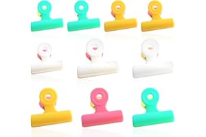 DHSBGWSX 10 Stück gespleißte Farbklammern, Verschlussklammern, Snack-Verschlussklammern, Federverschlussklammern, Aufbewahrungsverschlussklammern(zufällige Farben)