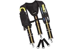GFYWZ Cinturón de herramientas tirantes acolchado lumbar ajustable para trabajo pesado soporte multi-bolsillos para carpintero electricista profesional durable herramienta para INDUSTRIAL